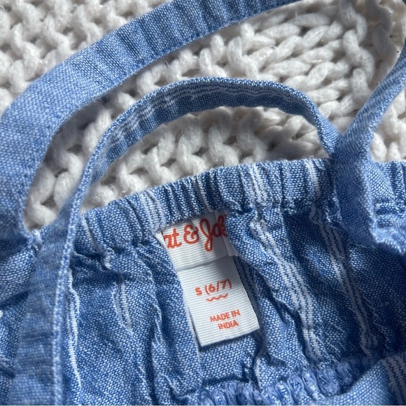 Cat & Jack Girls Chambaray Striped Maxi Dress, Blue/Multi Girls 6/7 - Picture 3 of 6